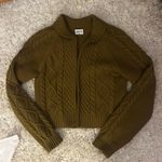 Aritzia Sunday Best Green Zip-up Sweater Photo 2