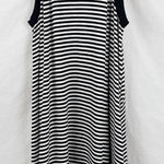 Old Navy Women's M Black White Striped Sleeveless Midi Tank Dress Photo 0