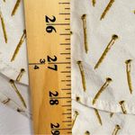 Equipment  Silk Tan Brown Nail Print Button Down Shirt Womens s Whimsical Casual Photo 3