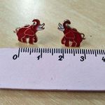 Red Enamel Elephant Earrings Alabama Crimson New Photo 4