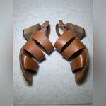 Sophia Milano  Made In Italy Brown Leather Thick Strap Block Heels,Size 7 Photo 3