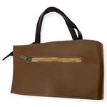 Vintage ITALIAN Designer Daniella Moda HANDBAG Asymmetrical Crossbody Bag Purse Brown Photo 6