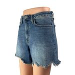 Just Black Denim JBD Blue High Waisted Frayed Raw Hem Cutoff Jeans Shorts Size M Photo 2