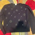 Abercrombie & Fitch Black Jewel Rhinestone Quilted Crewneck Sweatshirt Medium Photo 0