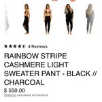 Aviator Nation  — RAINBOW STRIPE
CASHMERE LIGHT
SWEATER PANT - BLACK // CHARCOAL Photo 1