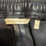 Soft Surroundings Pants Womens 1X Black Faux Leather Pull On Pockets Ankle Photo 8