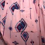 LuLaRoe Blouse Amy Pink w/ Diamond Pattern Button Down Short Sleeve Collar L NWT Photo 4