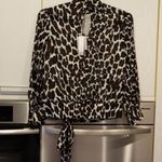 Trina Turk 💕💕 Leopard Print Silk Bow Tie Blouse Photo 7