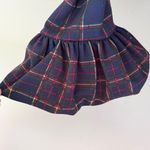 Nina Leonard  Plaid Navy Dress Puff Ruffle Sleeves Preppy Old Money Career Sz XL Photo 4