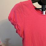 Anthropologie T. La Pink Cotton Back Cutout Twisted Back Rolled Sleeve Top Photo 1
