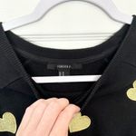 Forever 21  Queen of Hearts Sparkles embroidered heart crewneck sweatshirt MEDIUM Photo 1