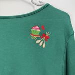 Quacker Factory Green Rhinestone Embroidery Baking Life Sweeter Knit Top Size 1X Photo 6