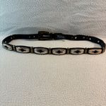 Brighton  Concho Belt Unisex Black Western Silver Gold-tone Metal Conchos L34 Vtg Photo 1