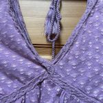 Lucky Brand Lilac Cropped Floral Babydoll Crochet Peplum Top Boho Y2K Size Large Photo 2