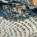 Reba  Blue and Cream Patterned Maxi Dress Size Large. E55 Photo 5