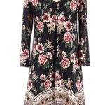 Trixxi  Three pink hearts black boho floral dress size medium Photo 2