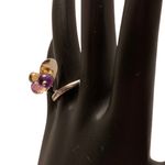 FINE STERLING SILVER 925 CITRINE, AMETHYST, AND PEARL BEADED GEMSTONE RING (7) Purple Photo 5