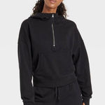 JoyLab NWT  women’s French Terry 1/2 Zip Hooded Pullover Sweatshirt Sz L✨ Photo 0