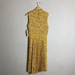 Nanette Lepore NWT High Neck Pleated Floral Midi Dress Women's 8 Yellow Cocktail Photo 4