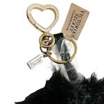 Victoria's Secret Victoria’s Secret VS Black and White Fuzzy Heart Pom Pom Keychain Bag Charm Photo 4