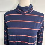 Market & Spruce Size M Navy Blue Striped Turtleneck Top NWT Neutral Layering Photo 7