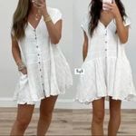 TALULAH  Black Mini Pleated Dress with Pockets Casual Little Black Dress Tunic L Photo 1