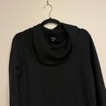 Talbots  Sweater Dress Long Sleeve Cowl Neck Merino Wool Blend Black SIze Medium Photo 2
