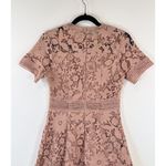 Chicwish Womens Dress Beige Floral Lace Mini Short Sleeve A Line Boho Small Photo 9