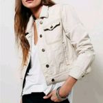 Free People  Blush Tan Cotton Denim Jean Jacket Trucker Style #OB483573 Small Photo 1
