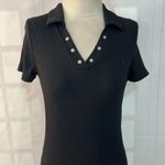 Missguided Misguided maternity short sleeve black ribbed midi dress Photo 1