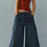 Free People Bohemian Veritas Wide-Leg Jeans in Truth Dark Wash NWT Size XL Photo 0