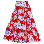 Anthropologie  IF BY SEA Red Floral Maxi Skirt Sz. XS Photo 1
