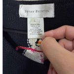 Susan Bristol  Black Snowman Embroidered Button Front Cardigan Sweater Size L Photo 4