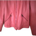 Fox & Ali Faux Leather Jacket. Salmon Color. Large. Orange Photo 6