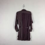 Reiss NWT Albi Burgundy Striped Shirt Dress Size 0 Tie Waist Button Workwear Photo 14