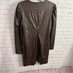 Betsey Johnson faux leather hook and eyelet brown jacket dress ladies size retro Photo 9