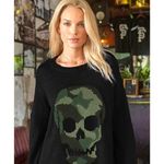 Wooden Ships  Black Camo Skull Crew Chunky Sweater - Size - Large/XL Photo 1
