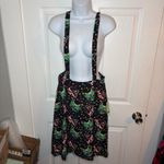 Modcloth  Overall Winner Jumper Skirt Dress Black Dog Cat Christmas Print M NWT Photo 3
