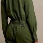 Banana Republic ‎ Olive Green Linen Blend Utility Romper Large Petite LP Photo 1