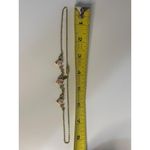 VTG Gold Tone Necklace Pink Rose Beads & Rhinestones Romantic Floral Jewelry 8" Photo 6