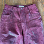 Vintage Margaret Godfrey High Rise Burgundy/Red 100% Leather Suede Pants, sz 12 Red Photo 1
