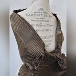 Linda Dano Pleated Shawl Black/Gold Accordion Lurex Scarf New Deadstock Gold Photo 3