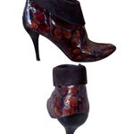 Donald Pliner Brown Multi Tortoise Patent Leather Suede Cuff Boot Bootie $495 Size 11 Photo 3
