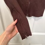 Hera Collection  Brown Ribbed Zip Long Sleeve Size Large Photo 2