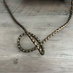 Vintage CEM Woven Leather Bronze, Metallic Gold, Silver Braided Strap Crossbody Gold Photo 9