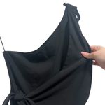 Amanda Uprichard NEW NWOT  X Revolve Conetta One Shoulder Wrap Maxi Gown Black Photo 4