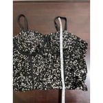 Sparkling Sequin Corset Top Black Strappy Bustier Evening Party Size L Photo 2