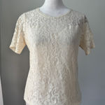 Vintage Y2K Bedford Fair Lifestyles Cream Lace Short Sleeve Blouse Size XS Photo 0