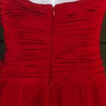 Marchesa Notte Silk‎ Strapless Dress Red Size 6 Photo 4