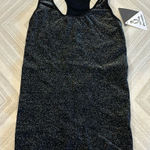 Phat Buddha Women’s Black & Silver Stretch Racerback Tank Top Size M Photo 0